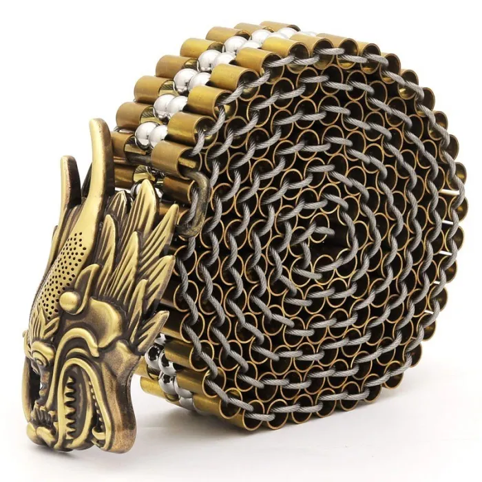Luxuriöser Goldgürtel - Schnalle mit Schlange - Kupfer / Edelstahl