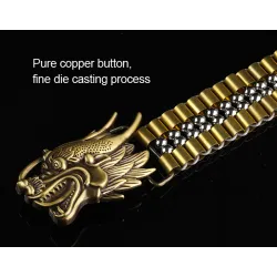 Luxurious gold belt - buckle with snake - copper / stainless steel