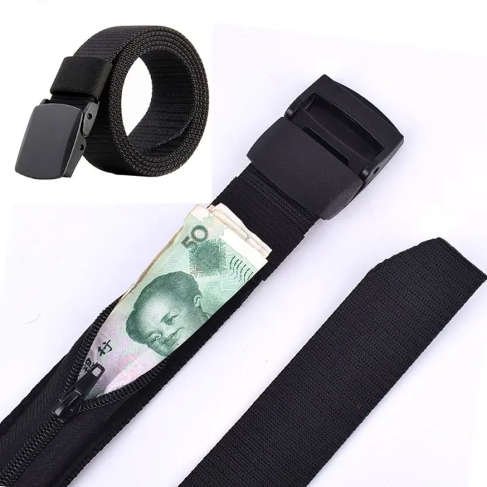 Anti diefstal riem - met verborgen ritssluiting - unisex - 120cmRiemen