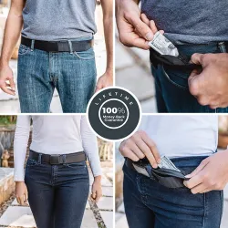 Anti diefstal riem - met verborgen ritssluiting - unisex - 120cmRiemen