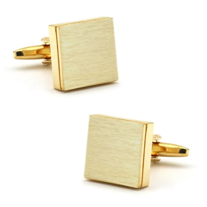Elegant square cufflinks - wire drawing design