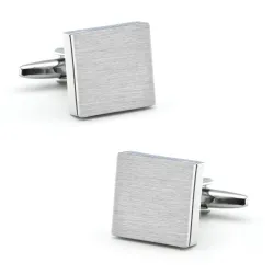 Elegant square cufflinks - wire drawing design