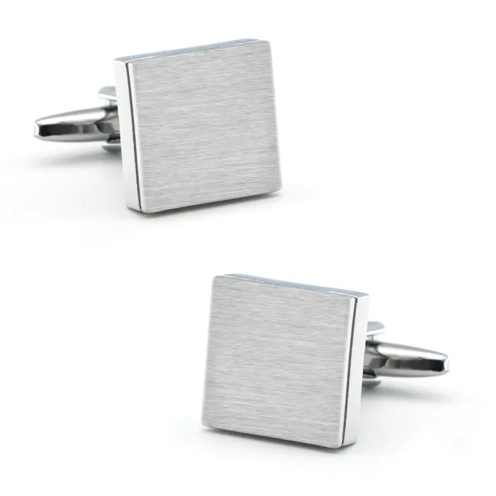 Elegant square cufflinks - wire drawing design