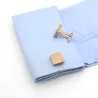 Elegant square cufflinks - wire drawing design