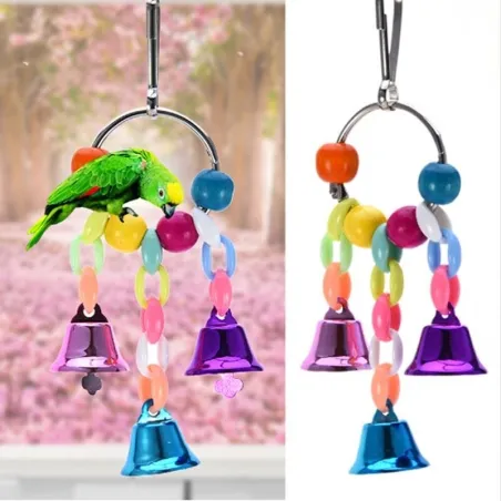 Colorful toys for birds / parrots - hanging chain with bells
