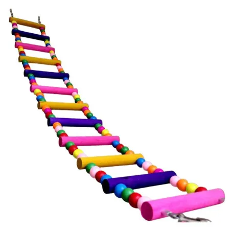Bunte Holzzugbrücke - Spielzeug für Vögel / Papageien