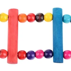 Bunte Holzzugbrücke - Spielzeug für Vögel / Papageien