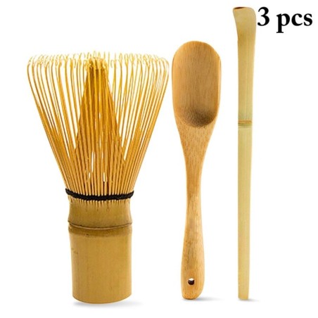 CubiertosJapanese matcha tea set - bamboo whisk - scoop - tea spoon - 3 pieces