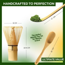 Japanese matcha tea set - bamboo whisk - scoop - tea spoon - 3 pieces