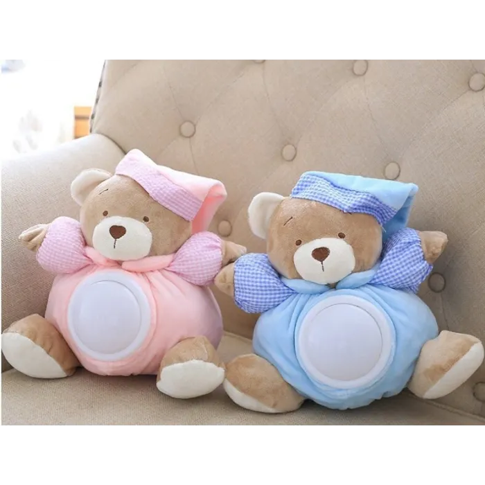 Plush teddy bear - with sound / light - 25cm