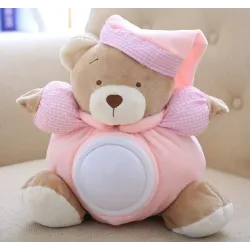 Plush teddy bear - with sound / light - 25cm