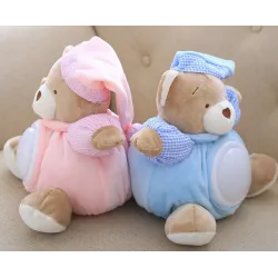 Plush teddy bear - with sound / light - 25cm