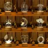 Akrylowa lampka nocna LED - neonowa lampa 3D - łoś / niedźwiedź / jednorożec / MikołajŚwiatła