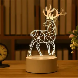 Akrylowa lampka nocna LED - neonowa lampa 3D - łoś / niedźwiedź / jednorożec / MikołajŚwiatła