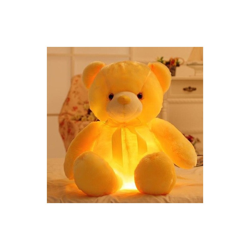 Glowing plush teddy bear - with LED lights - toy