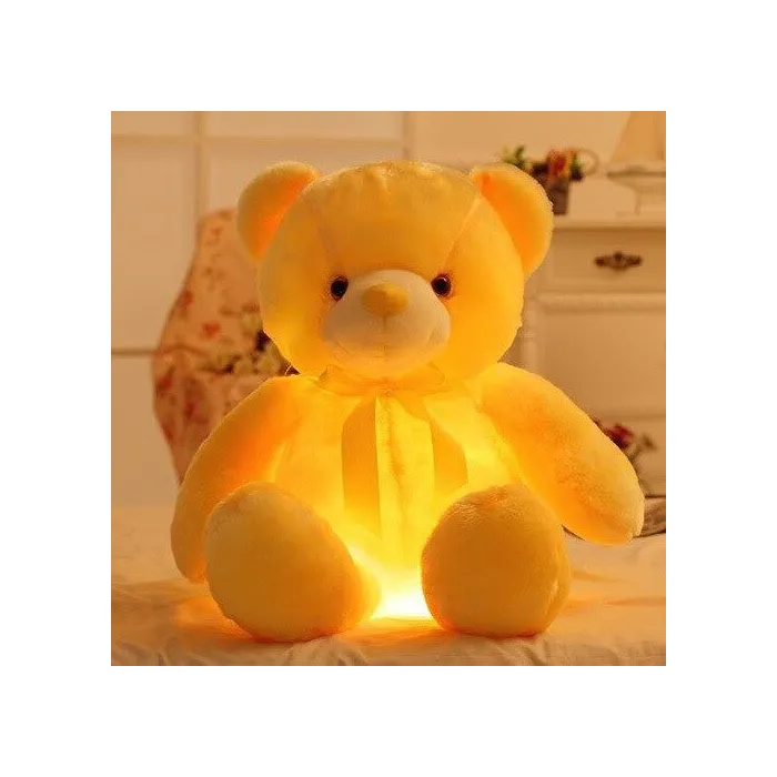 Glowing plush teddy bear - with LED lights - toy