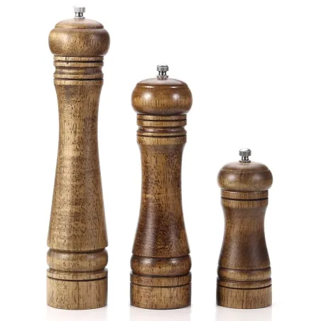 Drewniany młynek do soli / pieprzu / ziół - regulowana grubość - ceramiczny rotorSzlifierka kuchenna