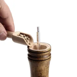 Salz-/Pfeffer-/Kräutermühle aus Holz - einstellbarer Mahlgrad - Keramikrotor