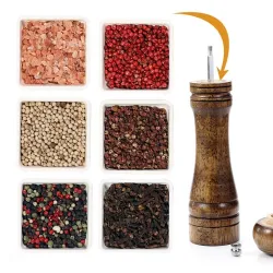 Houten zout/peper/kruidenmolen - instelbare grofheid - keramische rotorKeukenmolens