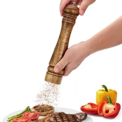 Drewniany młynek do soli / pieprzu / ziół - regulowana grubość - ceramiczny rotorSzlifierka kuchenna