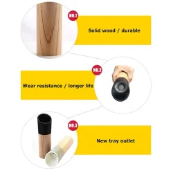 Wooden salt / pepper / herbs grinder - adjustable ceramic rotor