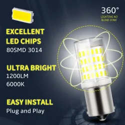 1156 BA15S / 1157 BAY15D P21/5W LED - ersättningsljus - R5W R10W - vändljus