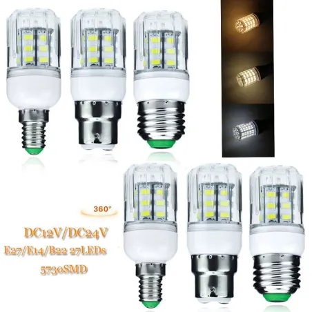 E14E26 - E27 - E14 - E12 - B22 - GU10 - G9 - 12V-24V - 5730 SMD - Bombilla LED