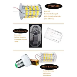E14E26 - E27 - E14 - E12 - B22 - GU10 - G9 - 12V-24V - 5730 SMD - Bombilla LED