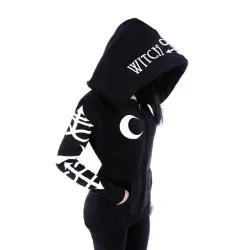 Hoodies & JerséisBruja gótica punk - sudadera con capucha y cremallera - Witch Craft
