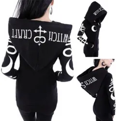 Hoodies & JerséisBruja gótica punk - sudadera con capucha y cremallera - Witch Craft