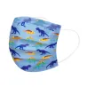 Maska ochronna na twarz / usta - 3-warstwowa - jednorazowa - dla dzieci - nadruk dinozaura - 50 sztukMaski na usta