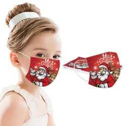 Protective face / mouth masks - disposable - 3-ply - for children - christmas motives - 10 pieces