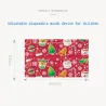 Masques de protection visage / bouche - jetables - 3 plis - pour enfants - imprimé noël - 50 pièces