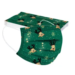 Protective face / mouth masks - disposable - 3-ply - for children - christmas print - 50 pieces
