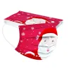 Masques de protection visage / bouche - jetables - 3 plis - pour enfants - imprimé noël - 50 pièces