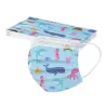 Protective face / mouth masks - disposable - 3-ply - for children - fish printed - 50 pieces