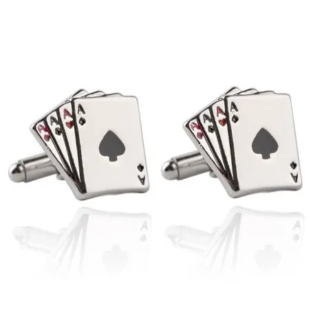 AAAA - as - cartes de poker - boutons de manchette