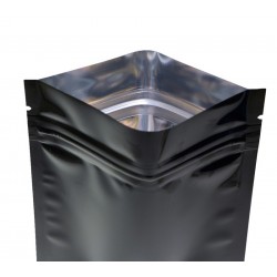 Aluminium hersluitbare foliezakjes - dubbelzijdig - met ritssluiting - glanzend zwart - 100 stuksKeuken