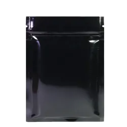 Sachets en aluminium refermables - double face - avec ziplock - noir brillant - 100 pièces