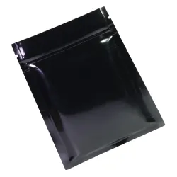 Aluminiowe torebki foliowe do wielokrotnego zamykania - dwustronne - z zamkiem - błyszcząca czerń - 100 sztukKuchnia