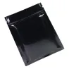 Sachets en aluminium refermables - double face - avec ziplock - noir brillant - 100 pièces