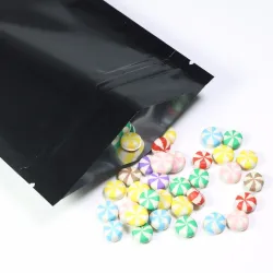 Aluminiowe torebki foliowe do wielokrotnego zamykania - dwustronne - z zamkiem - błyszcząca czerń - 100 sztukKuchnia