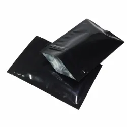 CocinaBolsas de aluminio con cierre hermético - doble cara - con cierre hermético - negro brillante - 100 piezas