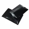 Sachets en aluminium refermables - double face - avec ziplock - noir brillant - 100 pièces