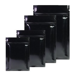 Bolsas de aluminio con cierre hermético - doble cara - con cierre hermético - negro brillante - 100 piezas