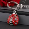 Porte-clés en métal - avec coccinelle / strass