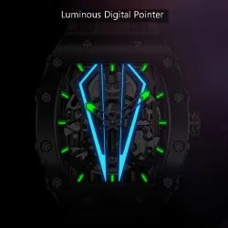 OUPINKE - montre de luxe pour hommes - automatique - résistante à l'eau - verre saphir lumineux