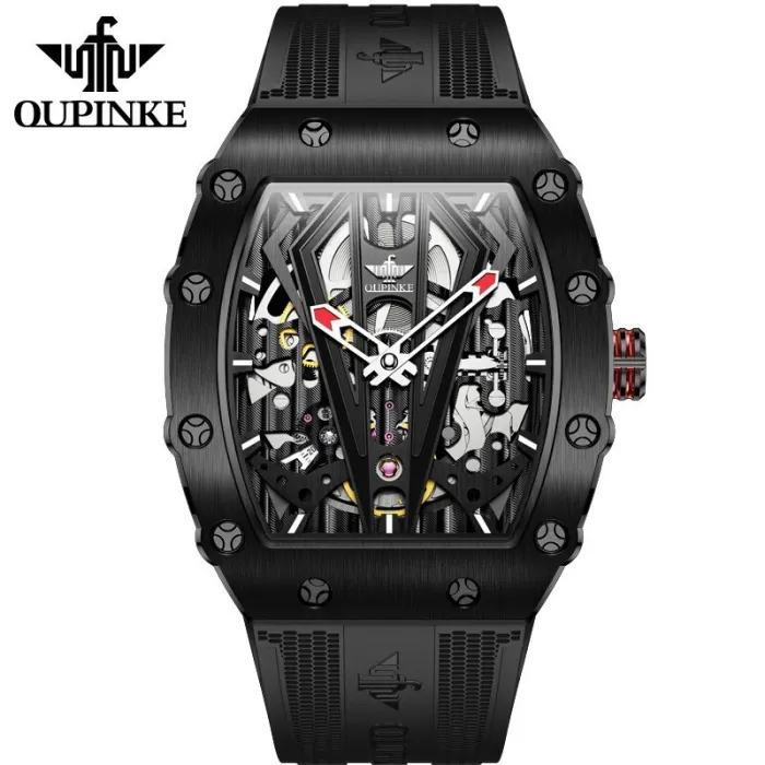 OUPINKE - montre de luxe pour hommes - automatique - résistante à l'eau - verre saphir lumineux