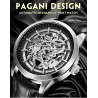 Pagani Design - montre de luxe automatique pour hommes - acier inoxydable - bracelet en cuir - étanche