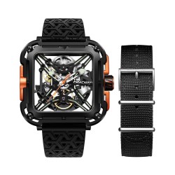 CIGA Design X Series Skeleton - automatyczny zegarek męski - stal nierdzewna - wodoodpornyZegarki